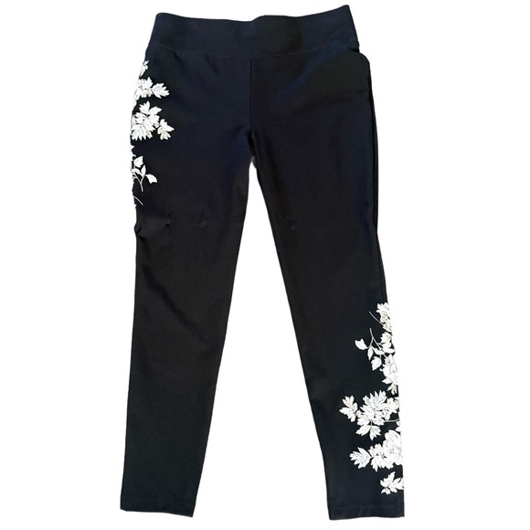 INC International Concepts Black Embroidered Leggings - Picture 1 of 9